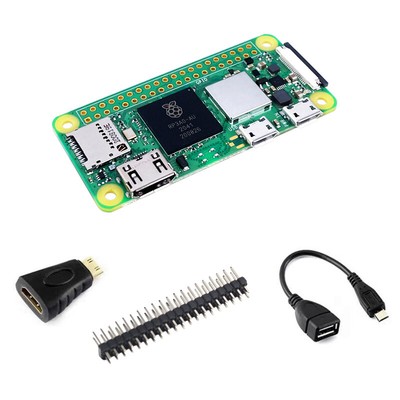 Raspberry Pi Zero 2 W Kit Board + GPIO Pins + HDMI Adapter + Micro USB OTG