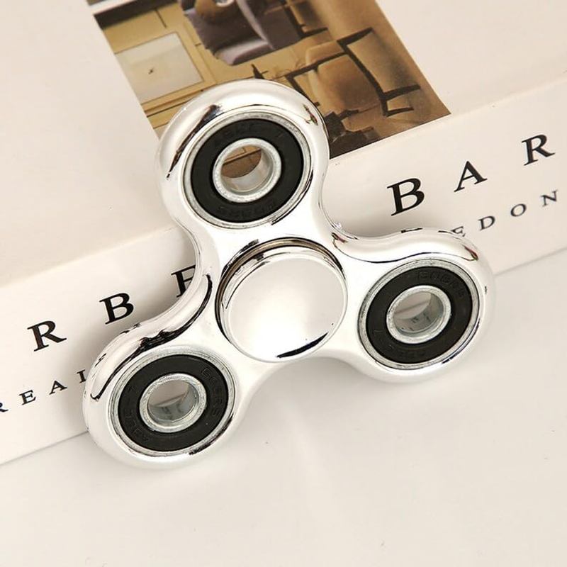 Electroplated Tri-Wing Fidget Spinner, Silver