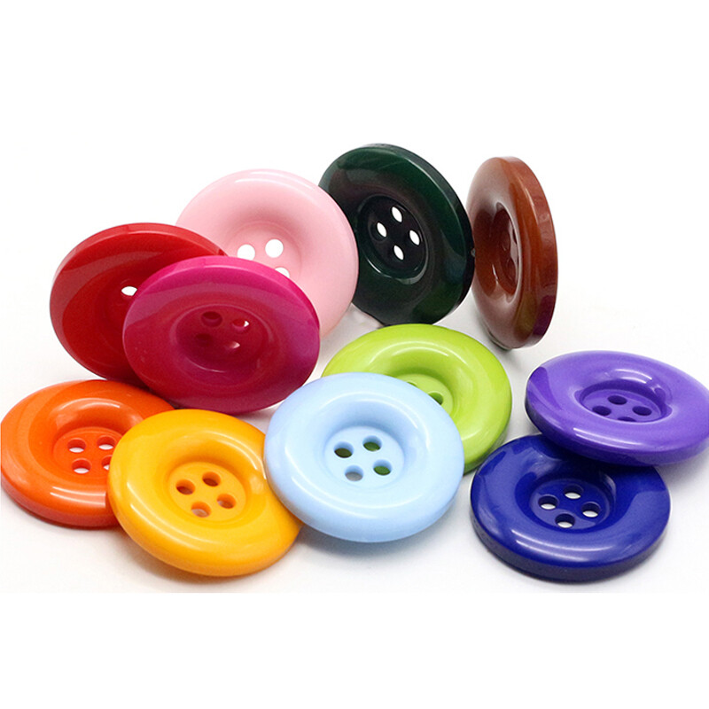 10Pcs Round Resin Sewing Buttons 4-Hole Overcoat Trench Coat Button Clothing