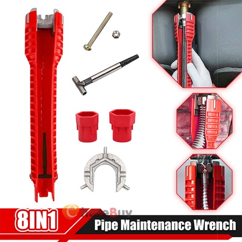 8 in1 Sink Basin Multifunction Faucet Wrench Install Tap Spanner Installer Tools