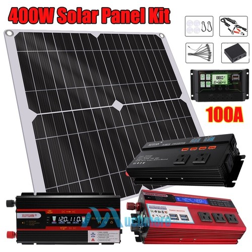 6000W Complete Solar Panel Kit Solar Power Inverter 100A Home 120V Grid System