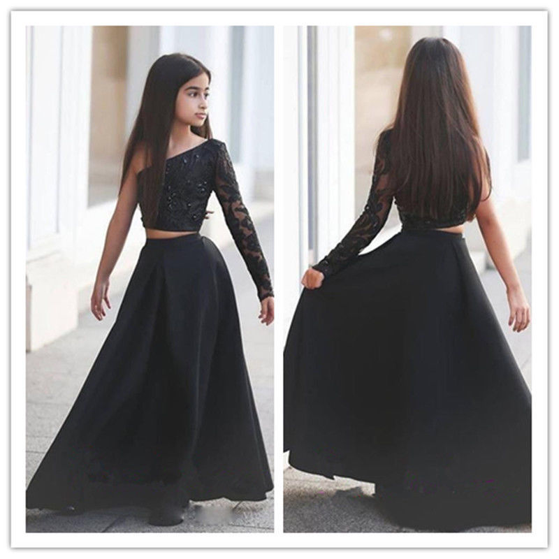 Details about Formal 2 PCS One Sleeve Lace Flower Girl Dress Kids Bridesmaid for Wedding Party Details about Formal 2 PCS One Sleeve Lace Flower Girl Dress Kids Bridesmaid for Wedding Party