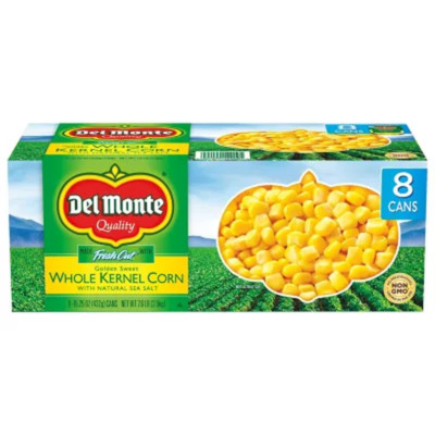 Del Monte Golden Sweet Whole Kernel Corn, 15.25 oz., 8 Pack