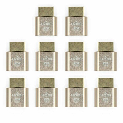 10pcs VGA Virtual Display Adapter HDMI 1.4 DDC EDID Dummy Plug card Lock plate