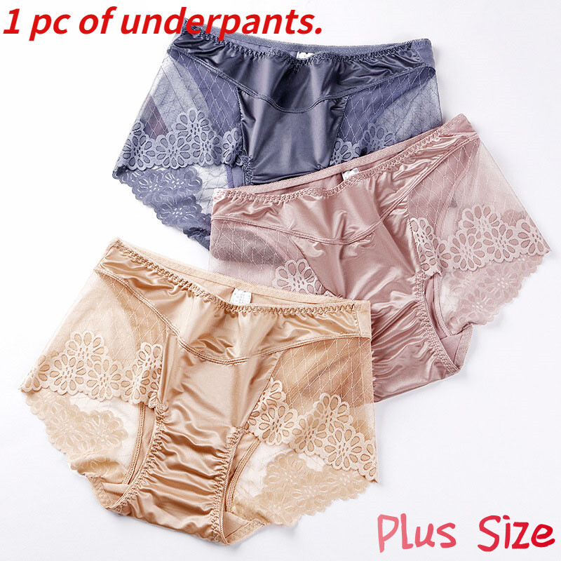 Femme Floral Dentelle Slip Satin Extensible Triangle Culotte Slip Grande Taille