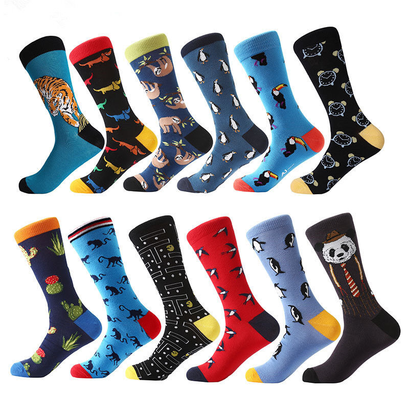 Lot Fancy Cartoon Animals Novelty Dress Socks 8-13