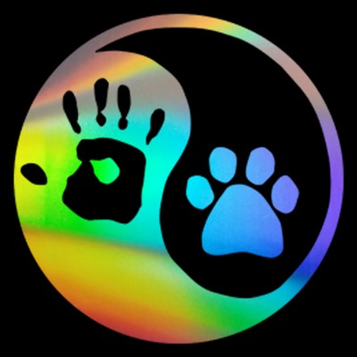 2x Dog Paw Ying Yang Hand Print Sign Car Window Wall Door Decal Vinyl Sticker