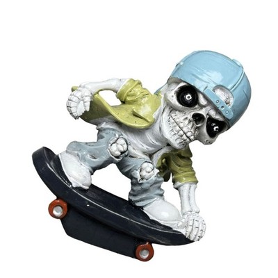 Funny Skeleton with Skateboard Resins Figurine Halloween Centerpieces Decoration