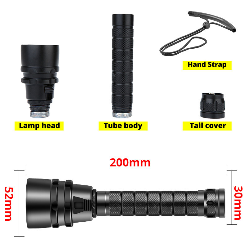 Waterproof Professional Diver Light Powerful 30000LM Led Diving Flashlight