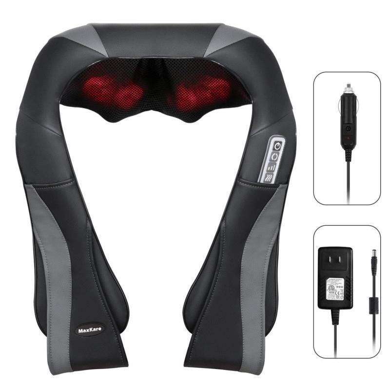 Shiatsu Neck & Shoulder Massager Mobile Electric Back Massage with Deep Heat