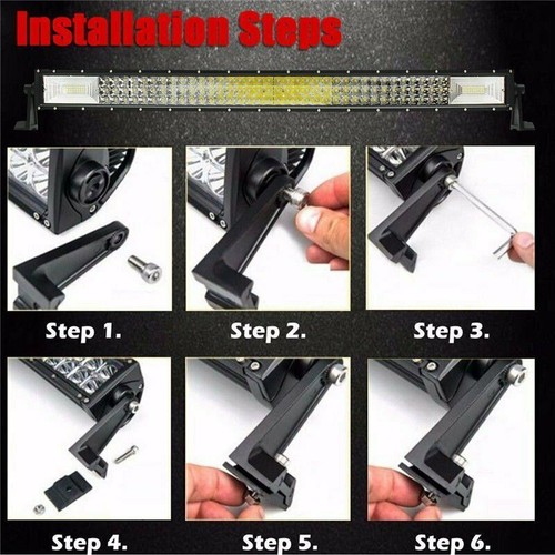 Super Bright 52Inch 300W Triple Row LED Flood Spot Combo Work Lights Bar Offroad