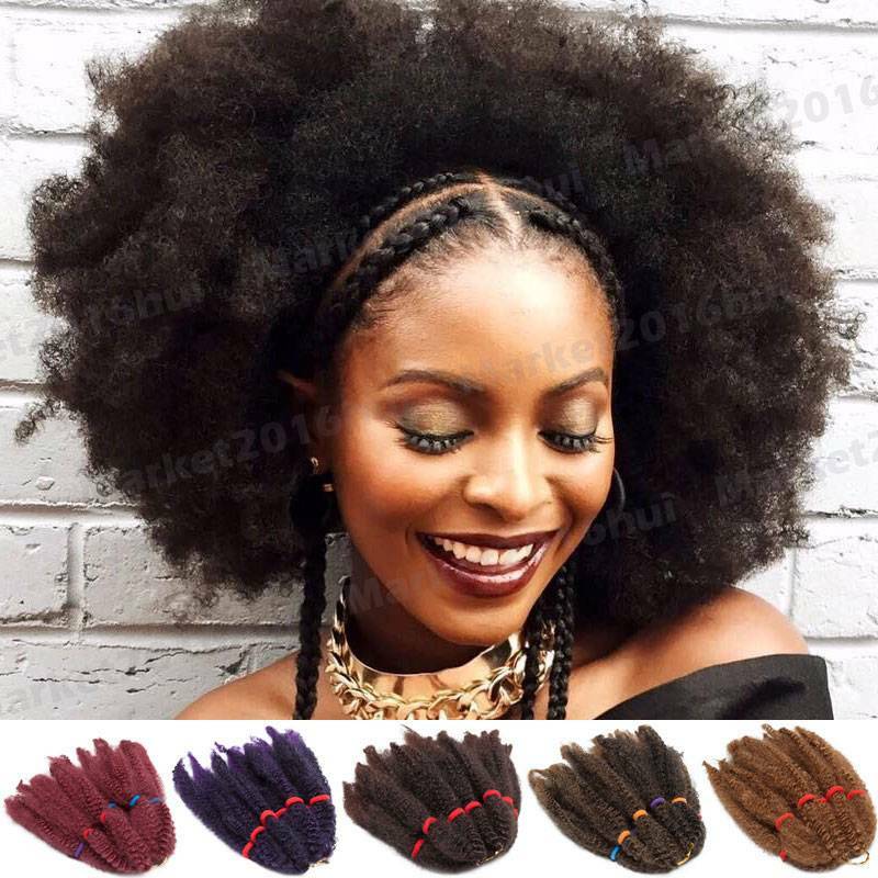 Fluffy Twist Afro Sew In Crochet Braid Kinky Bulk Marley Braiding