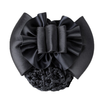 Fashion Women Bow Barrettes Ribbon Hair Clip Hairpins Snood Net Bun Hairgrips