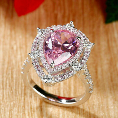 925 Silver Filled Jewelry Women Fashion Ring Cubic Zircon Party Gift Sz 6-10