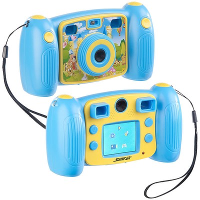 Somikon Kinder-Full-HD-Digitalkamera, 2. Objektiv für Selfies & 2 Sucher, blau