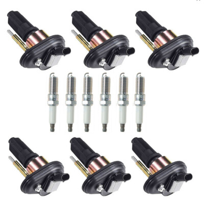 6X Ignition Coils + 6X Spark Plugs for 02-05 Chevy Trailblazer GMC Buick Saab L6