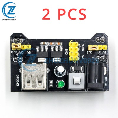 2 PCS MB-102 Breadboard 3.3V 5V Power Supply Module for Arduino Solderless