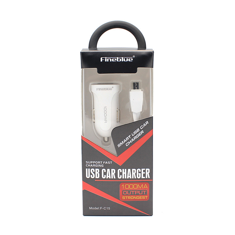 Caricabatteria Alimentatore Da Auto Usb 1A Con Cavo Microusb Fineblue F-C15 Linq