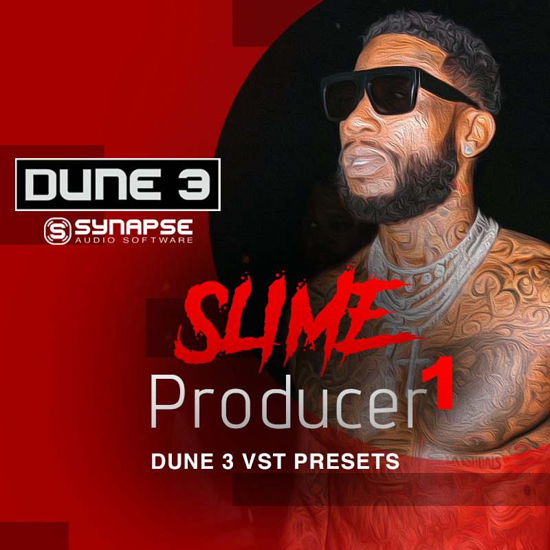 Dune 3 VST Trap Presets Bank - Slime Producer 1 FREE Slatt 3 Red Skin Included