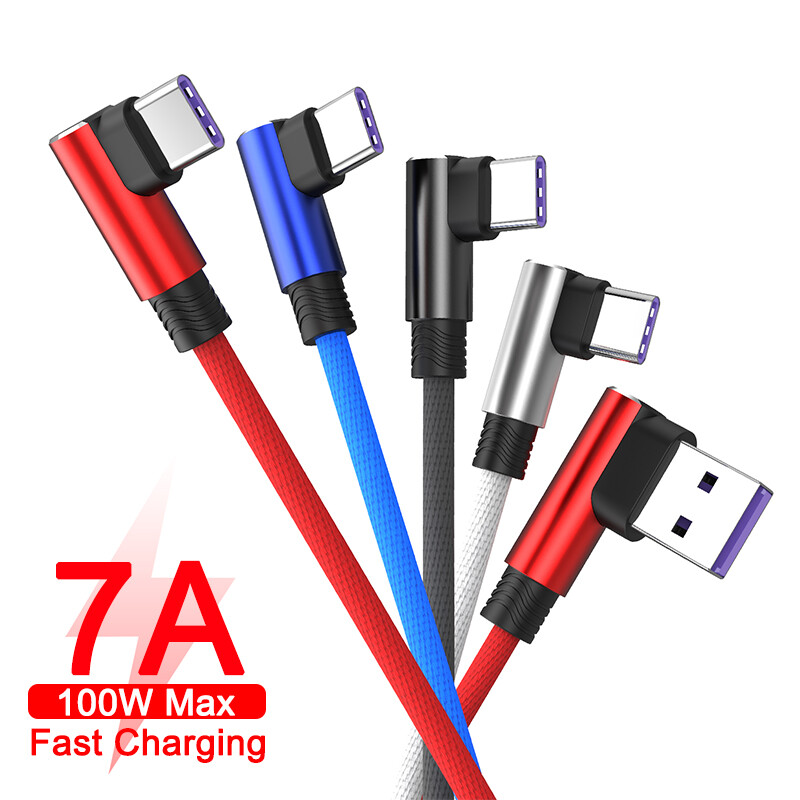 90 right angles Type C USB C Fast Charging Charger Cable For