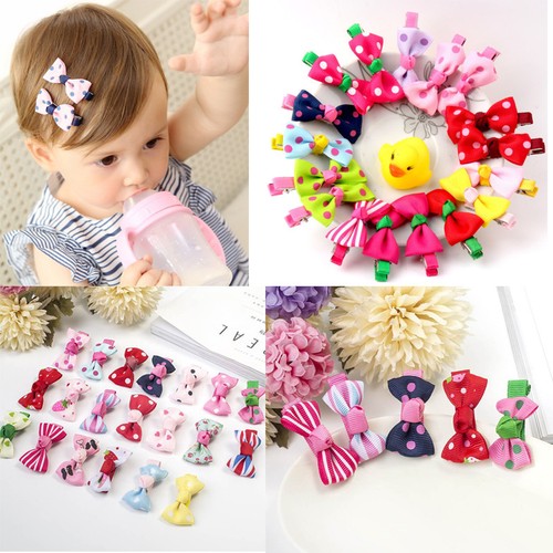 10 Pcs//lot Girls Candy Color Kids Bow Alligator Clip Children Hair Accessories