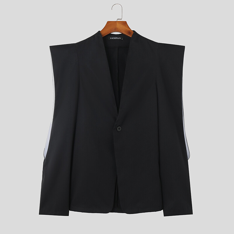 INCERUN Mens V Neck Split Sleeve Tops Blazer Suit Party Dance Coat Jacket Parka