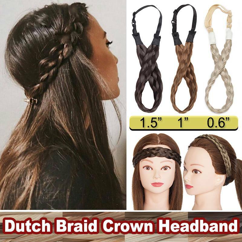 High Crown Braid Dutch Braids Real Natural Thick Soft Headband