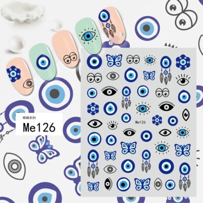 Hamsa Hand Evil Eye Hand of Fatima Self-Adhensive Nail Decal Sticker MeSeries