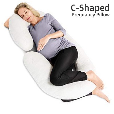 Pregnancy Pillow Maternity Belly Contoured Body C Shaped Extra Pregnant White J0