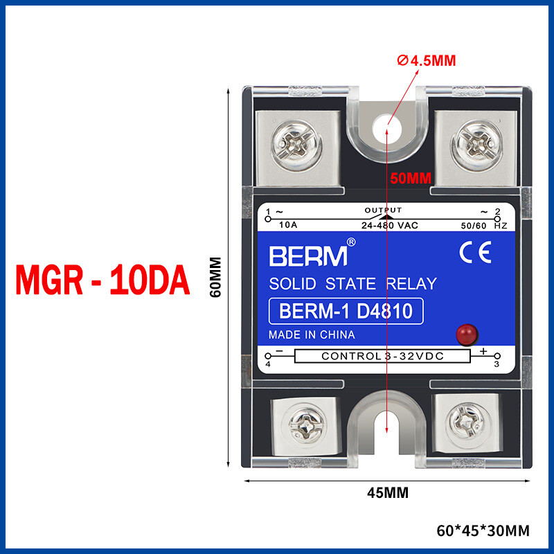 Ssr Halbleiterrelais-Solid-State-Relais 10a -100a Dc-Ac Dc-Dc 3-32vdc / 5-200vdc