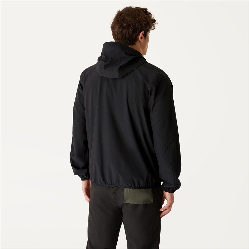KWAY JACKE MIT KAPUZE HERREN K-WAY JACK STRETCH DOT JACKE KWAY WASSERDICHT SCHWARZ
