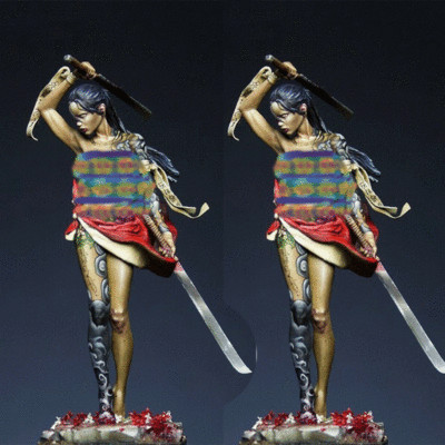 Unpainted Model Kits 1/24 Scale 75mm Ancient Female Hunter Figure Garage Kit New