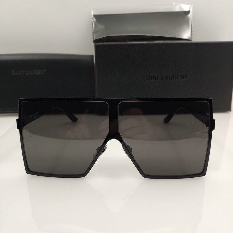 Pre-owned Saint Laurent Sl 182 Betty 001 Sunglasses Black Grey Square Authentic In Gray