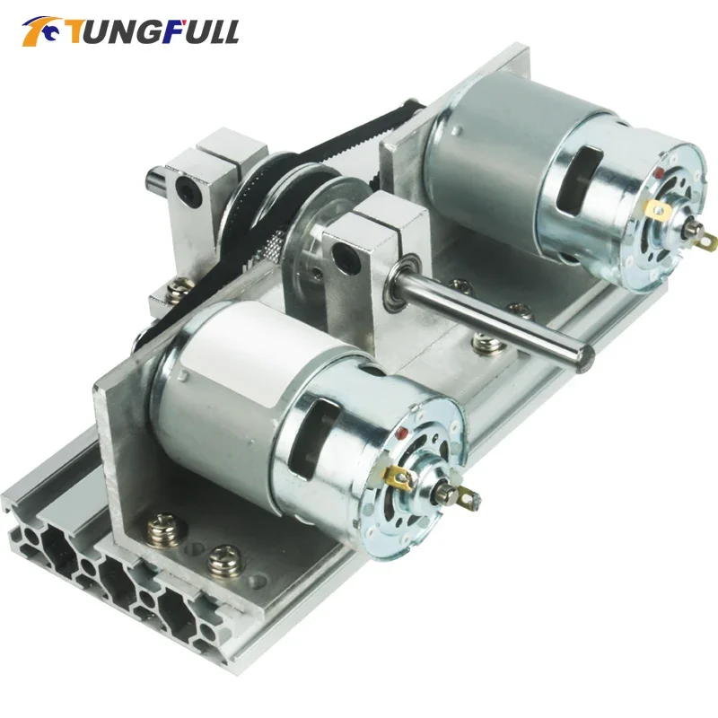 DC 12V 24V Dual Motor Drive 775 795 895 Dual DC Motor Belt Drive System Kit, DIY