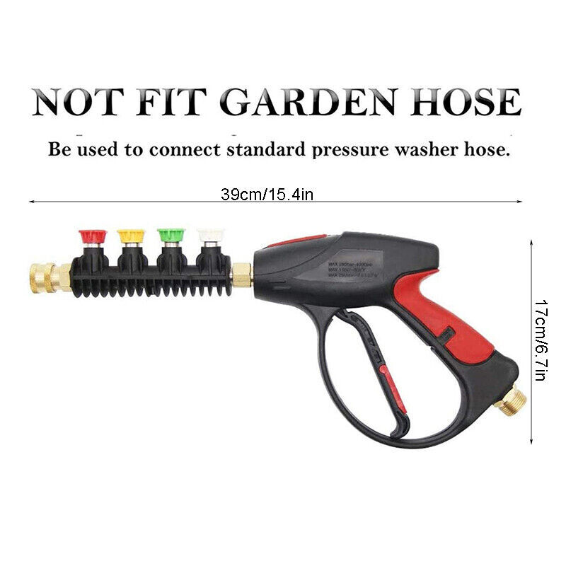 Pressure 4000PSI Car Power Washer Gun Spray Wand Lance Nozzle Hose Kit M22 M14