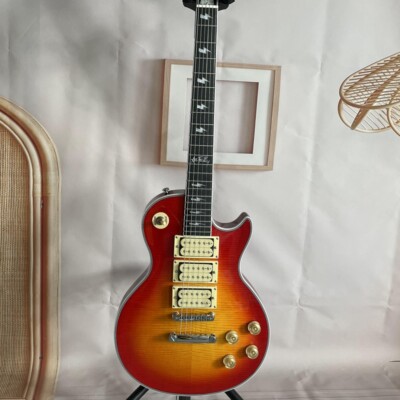 Cherry Sunburst Ace Electric Guitar Black Fretboard 3H Pickups Mahogany Body