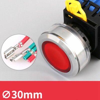 30mm20A current Plat with Ring LED button waterproof industrial equipment button