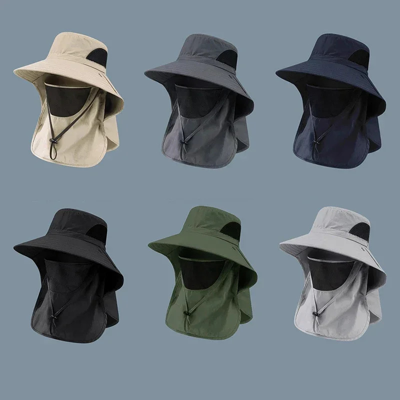 Summer Sun Hats UV Protection Outdoor Hunting Fishing Cap for Men Women Hiking C