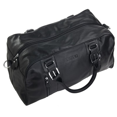 TIDING BLACK MENS LARGE SOFT NAPPA LEATHER DUFFLE GYM SHOULDER TRAVEL BAGS SHOULDER BAG