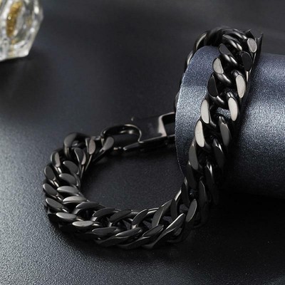 Bracelet Men Heavy Wide Mens Curb Chain Link