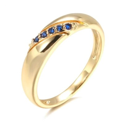 Fashion Elegant Women Ring 18k Yellow Gold Plated Cubic Zircon Jewelry Sz 6-10