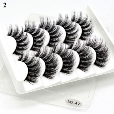 5 Pairs 3D Natural False Eyelashes Long Thick Mixed Fake Eye Lashes Makeup Mink
