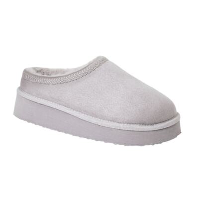 Shoedazzle Hailey Platform Fuzzie in Gray, Size 6