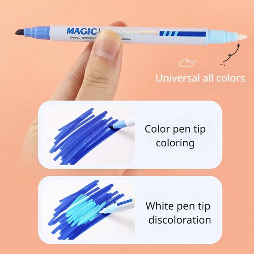 6Pcs Drawing Double Headed Outline Pen Highlighter Marker Pens For School