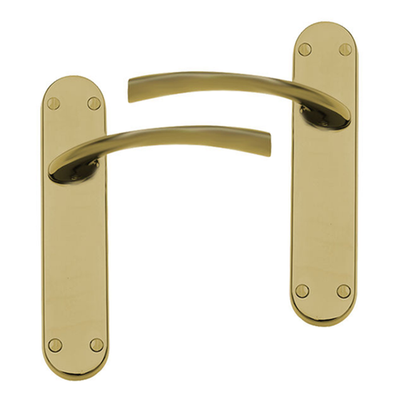 UAP Scimitar Matt Brass Plated Internal Door Handles Pair- Bathroom Set