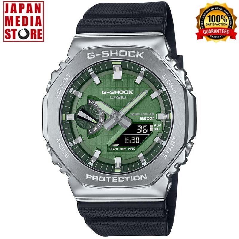 Pre-owned Casio G-shock Gbm-2100a-1a3jf Metal Case Bluetooth Analog Digital Men Watch