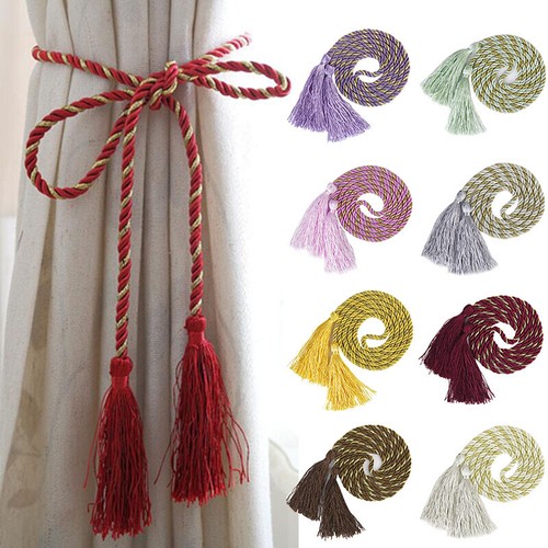 2pcs Curtain Tiebacks Hanging Curtain Strap Rope Tie Back Tassel