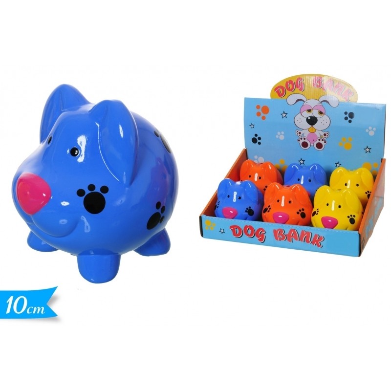 Salvadanaio Cagnolino Cane 10cm In Ceramica Monete Porta Soldi dfh