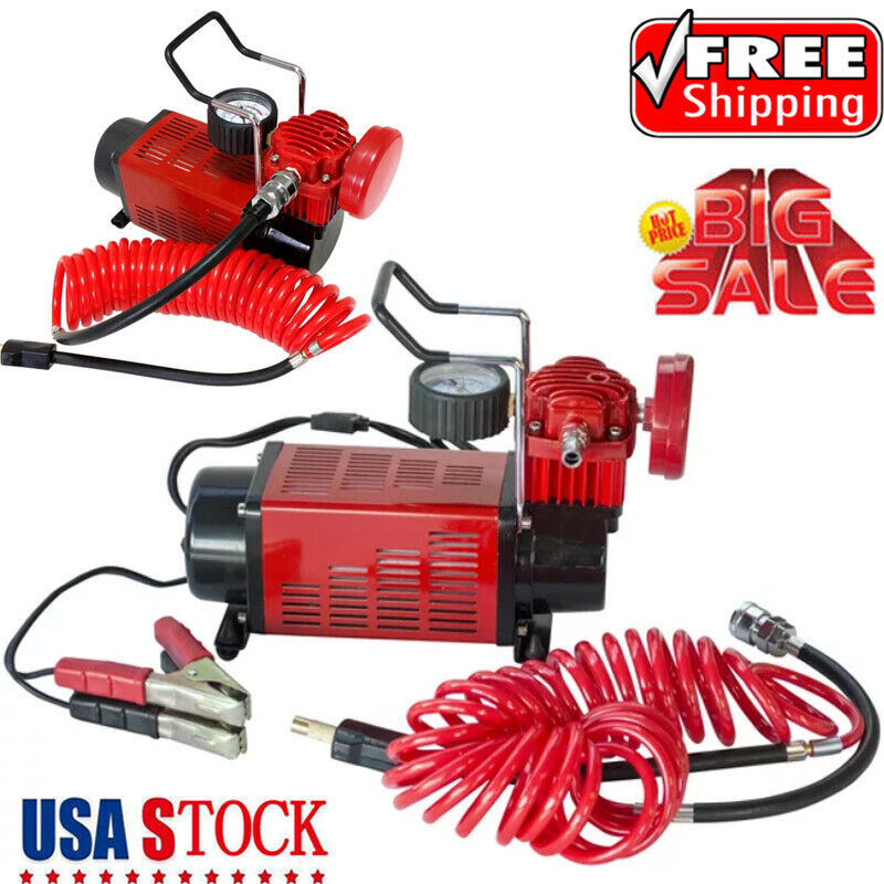 Heavy Duty Portable Air Pump 150psi Car Auto Tire Inflator Us