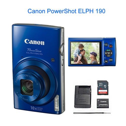 Canon PowerShot ELPH 190 IS Digital Camera 20MP Wi-Fi with SD
